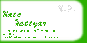 mate hattyar business card